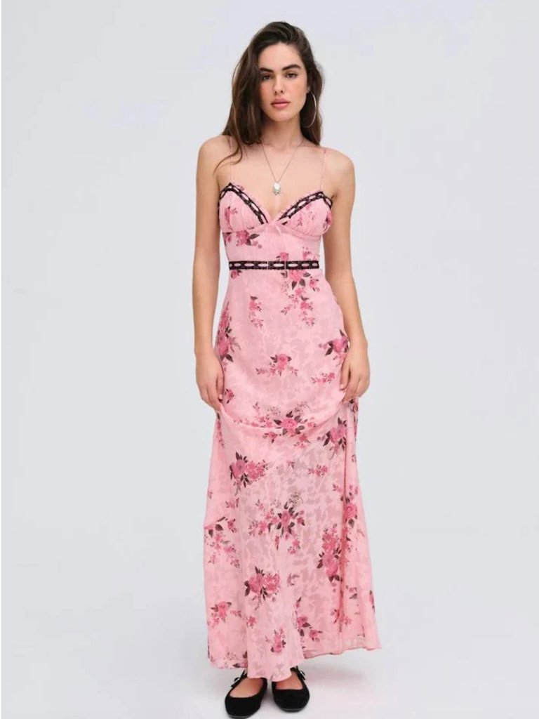 For Love & Lemons Guinevere Maxi Dress - Pink